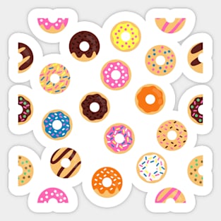 Doughnut Pattern Pink Sticker